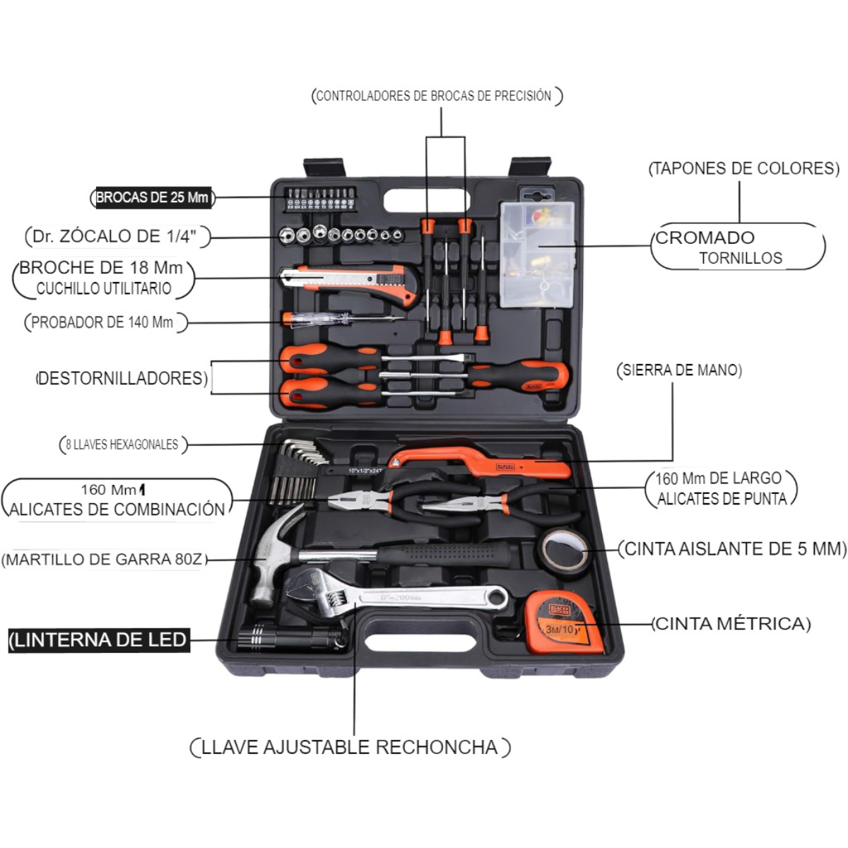 Juego de herramientas de 125 piezas